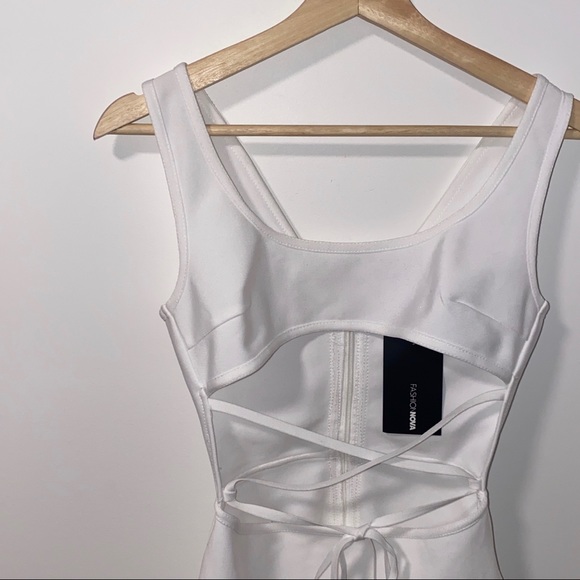 White Bodycon Dress - Picture 4 of 5